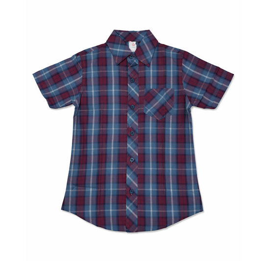 Boys Checkered Shirt – Blue & Red