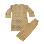 Girls Screen Printed Co-ord Set - Camel