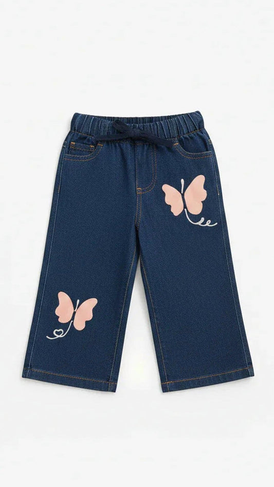 Butterfly Denim Pants - Mid Shade