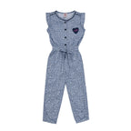 Girls Printed Jumpsuit – Blue Floral