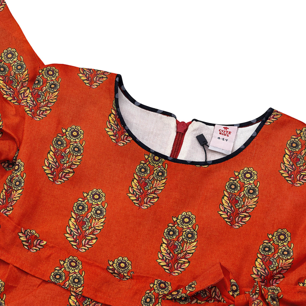 Girls   Frock - Orange