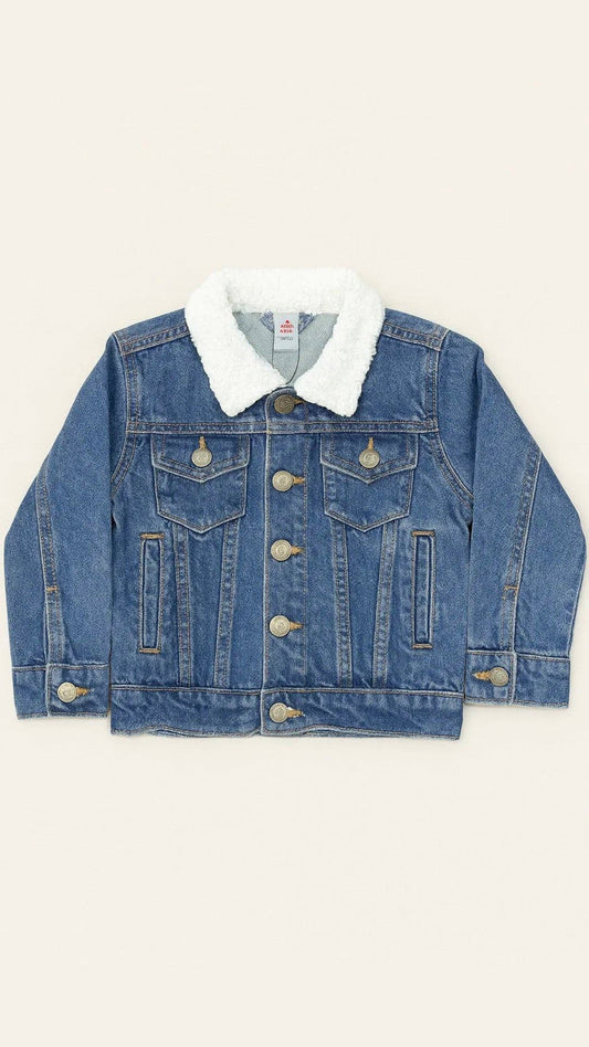 Denim Fur Jacket - Mid Shade