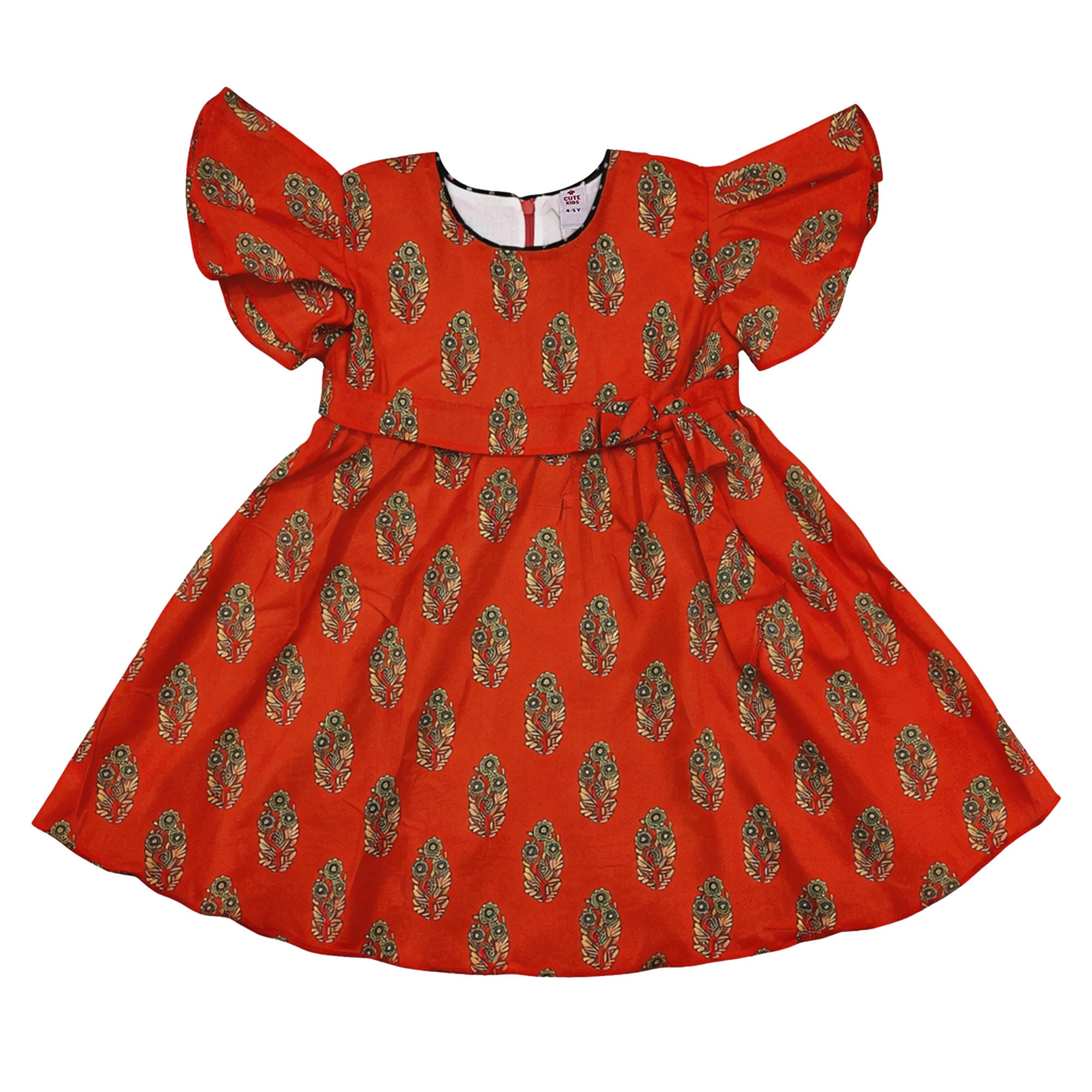 Girls   Frock - Orange