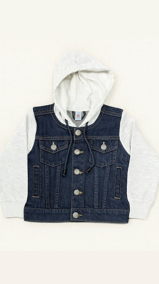 Denim Hooded Jacket - Dark Shade