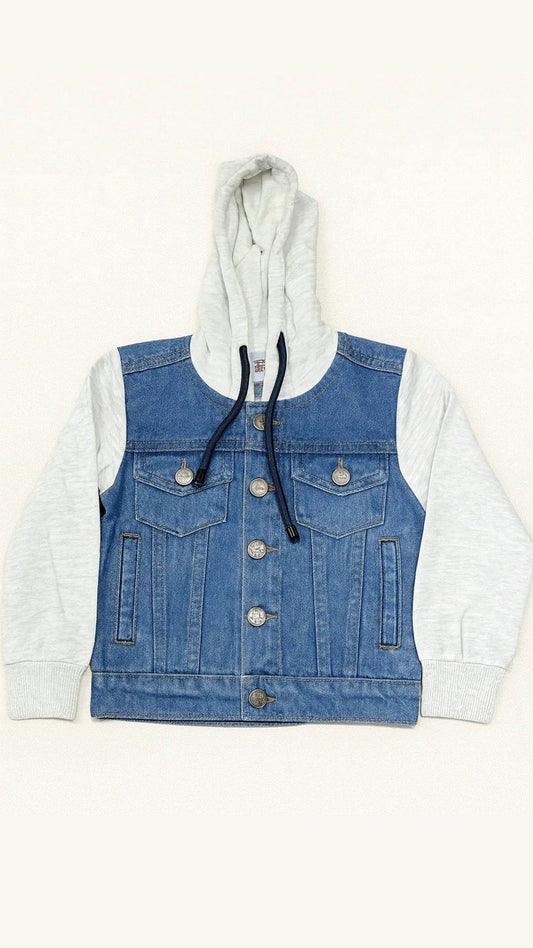 Denim Hooded Jacket - Mid Shade