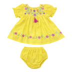 NewBorn  Embroidered Co-ord Set  – Yellow