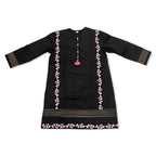 Girls Embroidered Co-ord Set - Black