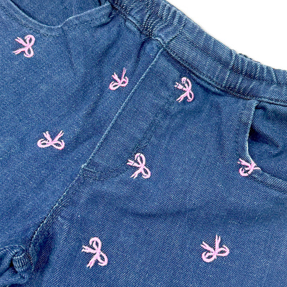 Girls EMD Bow Printed Denim Pant