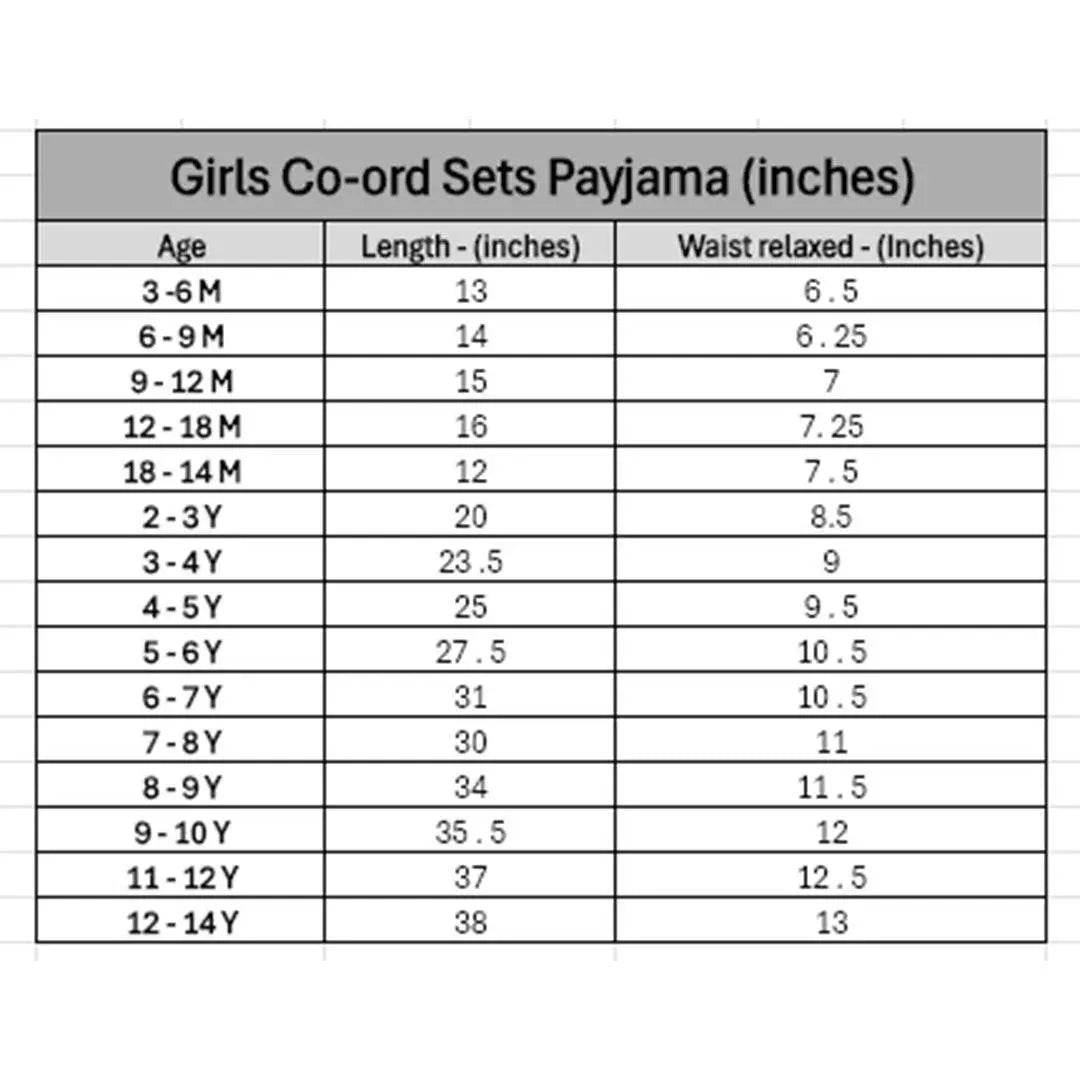 Girls co-ord Set - Printed - Cute Kids