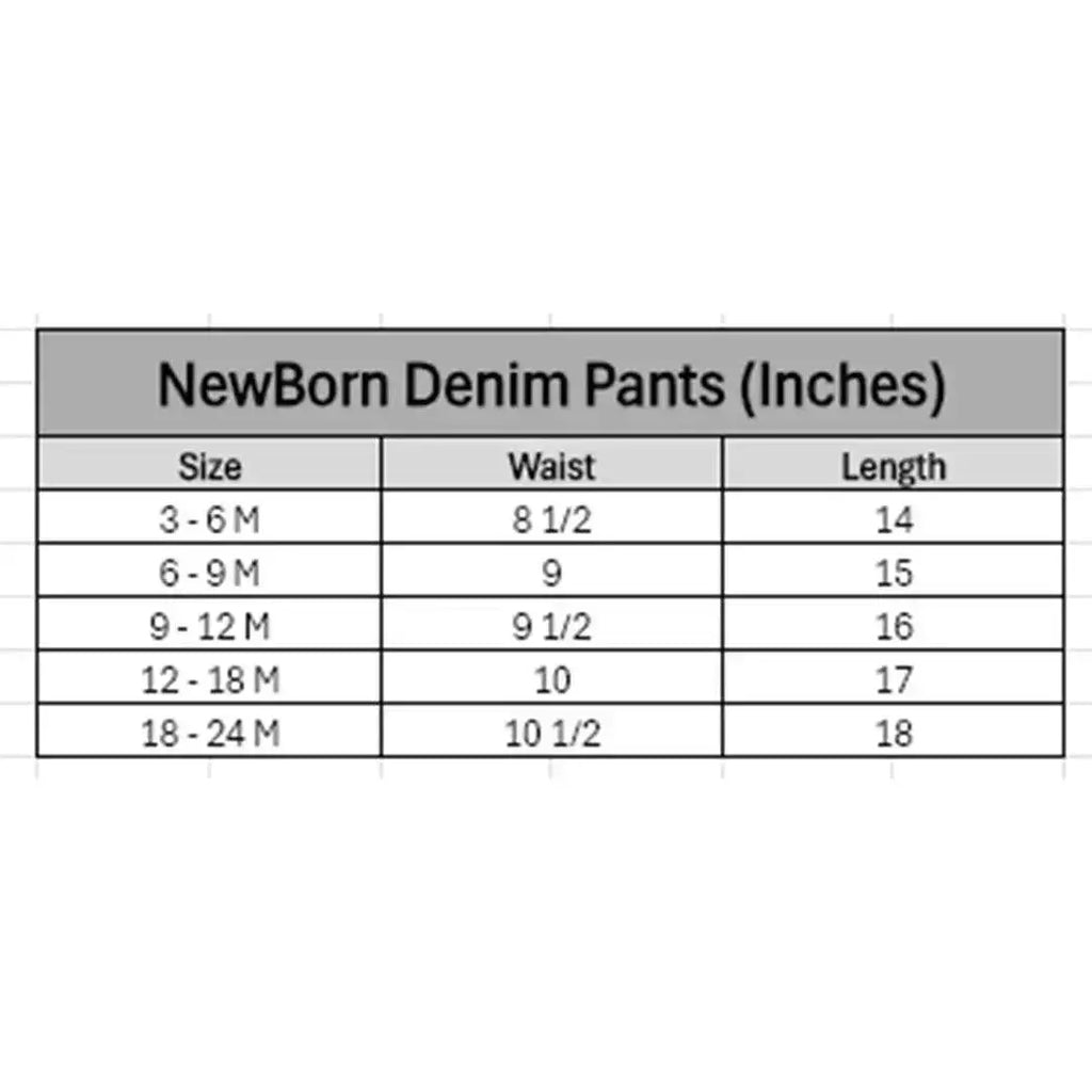 NewBorn Denim Pants - Mid Wash - Cute Kids