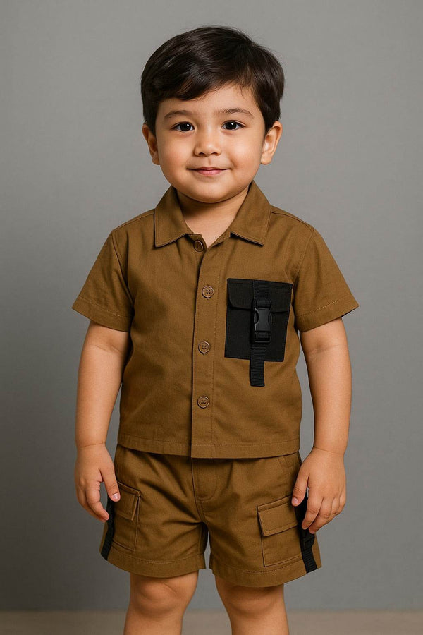Boys 2 piece Suit - Brown - Cute Kids