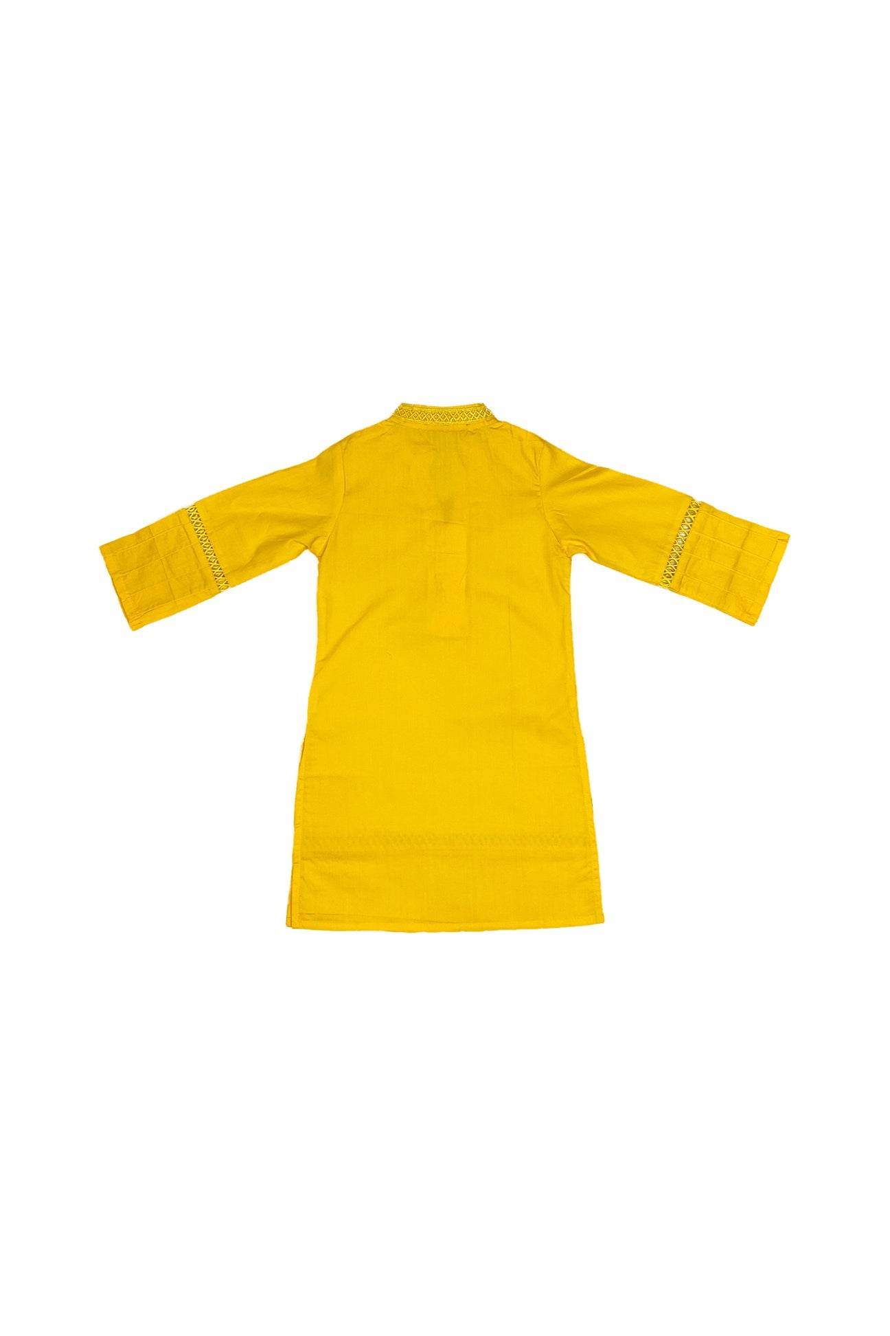 Girls Plain co-ord Set - Yellow - Cute Kids