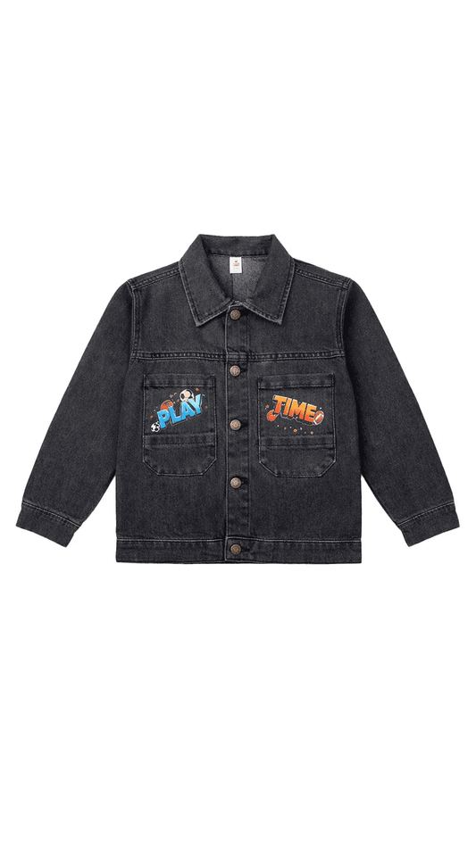 Boys Denim Jacket - Blue & Black