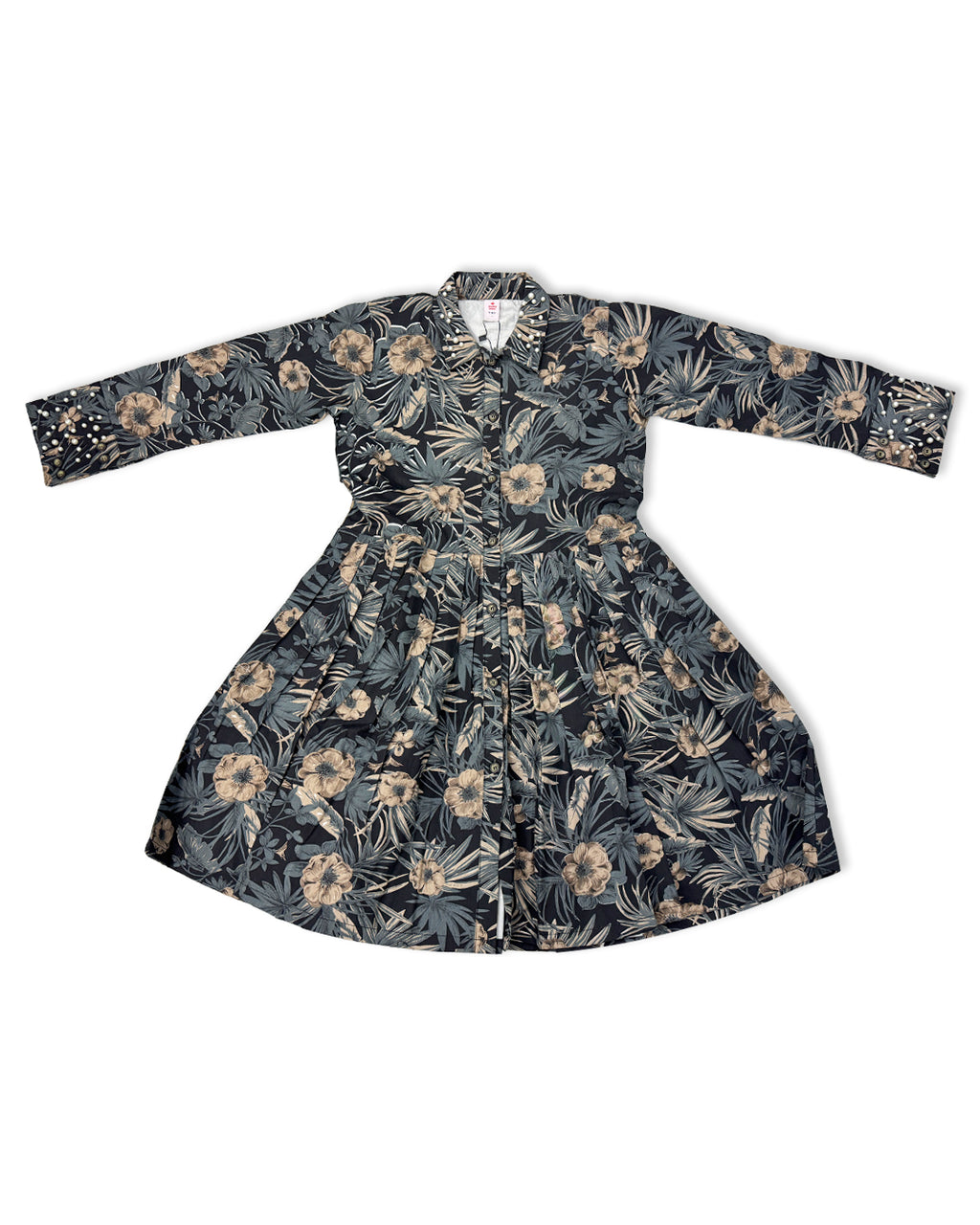 Girls Frock Pearls In Black Color