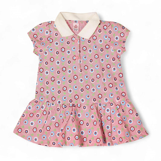 Cute Kids Newborn Frocks Rose Quartz Floral Design - Cute Kids