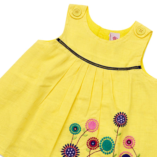 NewBorn Embroidered Co-ord Set – Yellow