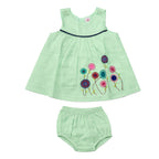 NewBorn Embroidered Co-ord Set  – Green