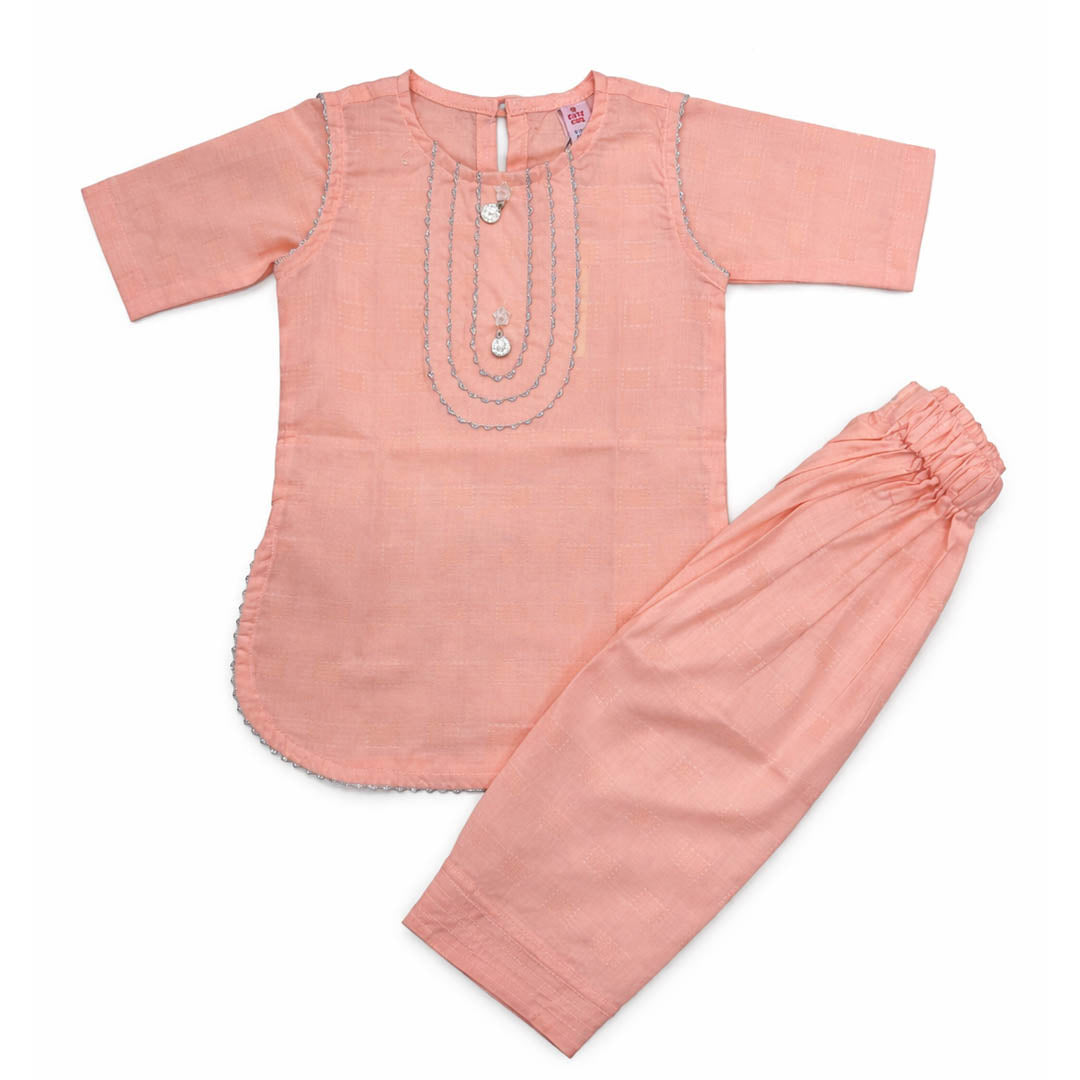 Girls Co-ord Set - Peach