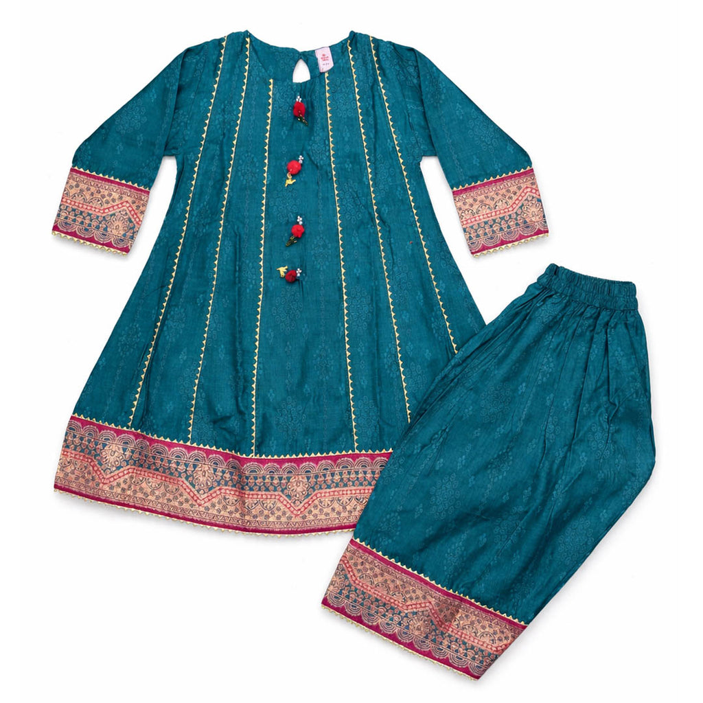 Girls Co-ord Set - D - Green