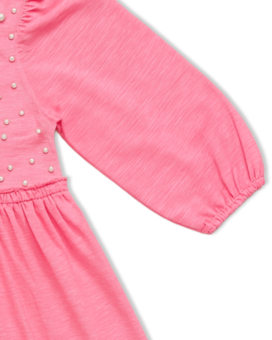Girls Frock Pearls In Pink Color