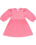 Girls Frock Pearls In Pink Color